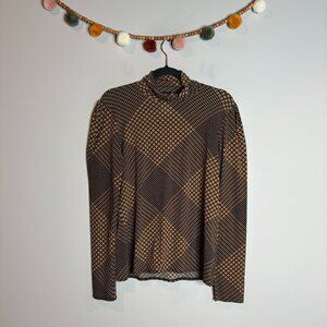 Marc Cain stretchy patterned abstract mock neck top